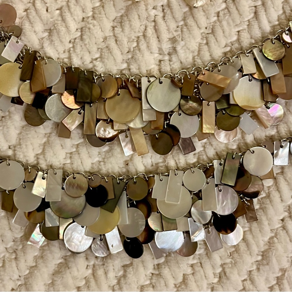 NWT Ann Taylor Mother of Pearl Necklace Bracelet and Earrings Set